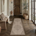 2x6 Easy Jute Runner Rug Washable Brown Floral Hallway Outdoor Rug for Patio Lightweight Non Slip No Sheding Carpet Entryway Doormat Bathroom Backyard Porch Kitchen Bedroom