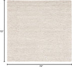 SAFAVIEH Natura Collection Area Rug - 6' Square, Beige & Ivory, Handmade Wool Blend, Textured Design, Ideal for Living Room, Bedroom, Dining Space (NAT425B)