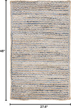 SAFAVIEH Cape Cod Collection 2'3" x 4' Natural/Blue CAP250A Handmade Flatweave Jute Entryway Living Room Foyer Bedroom Kitchen Accent Rug