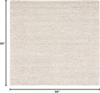 SAFAVIEH Natura Collection Area Rug - 8' Square, Beige & Ivory, Handmade Wool Blend, Textured Design, Ideal for Living Room, Bedroom, Dining Space (NAT425B)