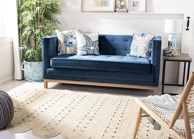 SAFAVIEH Natural Fiber Collection Area Rug - 6' x 9', Ivory, Handmade Farmhouse Braided Woven Jute, Ideal for High Traffic Areas in Living Room, Bedroom (NF365A)