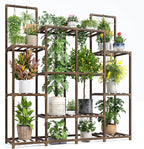 EnHomee Plant Stand Indoor Tall Plant Stand Outdoor Large Wood Plants Shelf with 12-14 Pots for Patio, Living Room, Garden, Balcony, 44.8" Wx47.2 Hx11.78 D