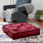 SAFAVIEH Home Collection Belia Burgundy 18-inch Square Floor Pillow with Insert