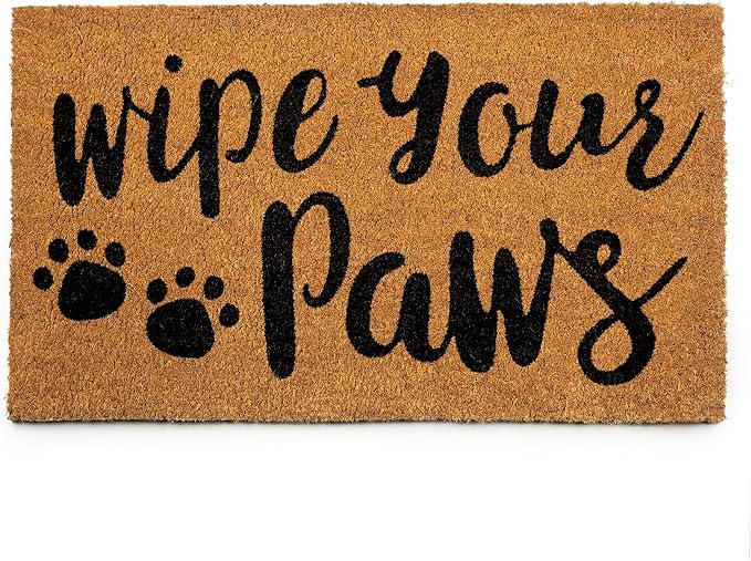 PLUS Haven Coco Coir Door Mat with Heavy Duty Backing, Wipe Your Paws Doormat, 17.5" x 30" Size, Easy to Clean Entry Mat, Beautiful Color and Sizing for Outdoor and Indoor uses, Home Décor