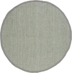 SAFAVIEH Natural Fiber Collection 7' Round Green / Grey NF730B Handmade Farmhouse Premium Jute Area Rug