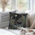 Vintage Dark William Morris Night Moon Forest Decor Pillow Covers 18x18,Black Forest Decor,Dark Dcademia Floral Decorative Throw Pillow Covers for Home Bedroom Living Room