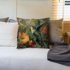 Vintage William Morris Green Hummingbird Pillow Cover 18x18 Double-Sided,Rustic Green Hummingbird Bird Animal Floral Botanical Print Decorative Throw Pillow Covers for Home Bedroom Living Room