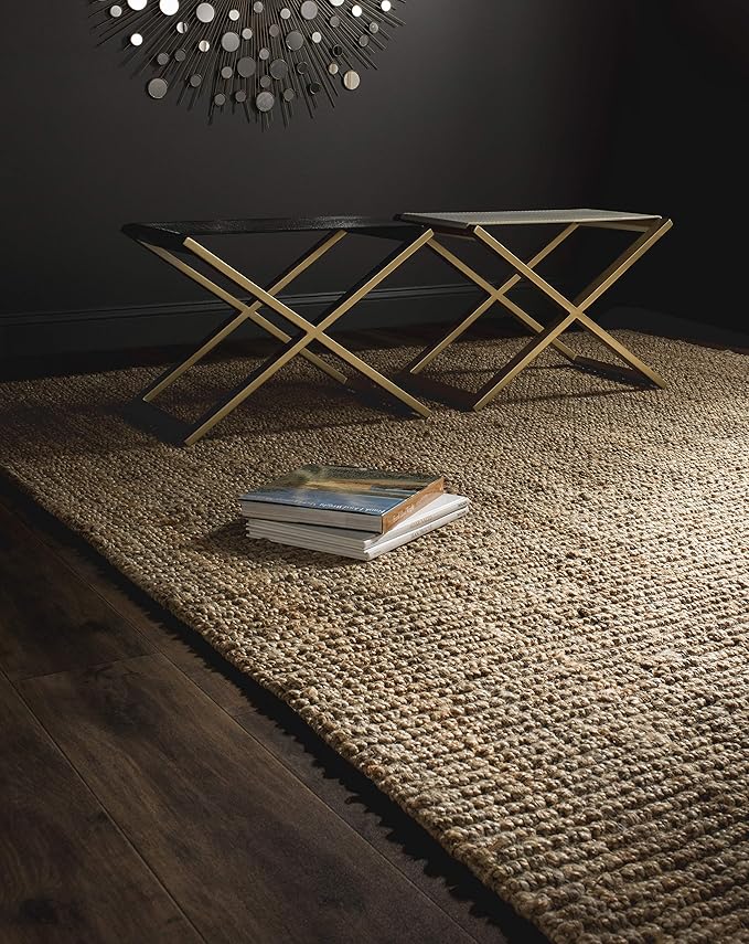 SAFAVIEH Area Rug 9x12 - Natural Fiber Collection - Large - Natural Brown, Handmade Jute, Farmhouse Style, Chunky Textured Thick Pile (NF447A)
