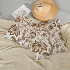 Brown Pillow Covers 20x20 Set of 2 Brown Chinoiserie Floral Throw Pillows Boho Vintage Flowers Decorative Pillow Cases Outdoor Chinoiserie Decor Farmhouse Linen Cushion Cover for Couch Sofa