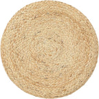 REDEARTH · Cylindrical Pouf Foot Stool Ottoman - Jute Braided Pouffe Poof Accent Sitting Footrest for Living Room, Bedroom, Nursery, Patio, Lounge Set of 2 (Natural Teal, 14.5"X14.5"X16")
