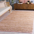 SAFAVIEH Area Rug 4x6 - Cape Cod Collection - Pink & Natural, Handmade Jute & Cotton, Ideal for Living Room, Bedroom, Dining Space (CAP236U)
