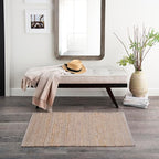 Nourison Home Natural Jute Grey 2' x 3' Area Rug - Easy Clean, Non Shedding, Bed Room, Living Room, Dining Room, Kitchen (2' x 3')