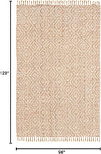 SAFAVIEH Area Rug 8x10 - Natural Fiber Collection - Large - Ivory & Natural, Handmade Jute, Boho Style, Diamond Pattern, Ideal for Living Room, Bedroom, Dining Space (NF266A)