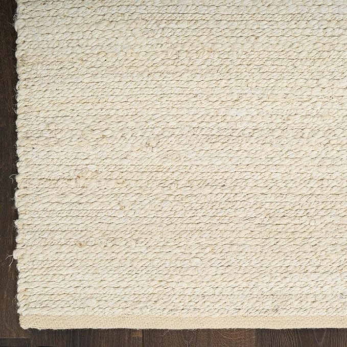 Nourison Home Natural Jute Ivory 5' x 7' Area Rug - Easy Clean, Non Shedding, Bed Room, Living Room, Dining Room, Kitchen (5' x 7')