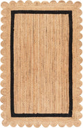 SAFAVIEH 6x9 Area Rug - Natural Fiber Collection - Natural & Black, Handmade Jute, Ideal for Living Room, Bedroom, Dining Space (NF896Z)