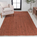 JONATHAN Y Pata Hand Woven Chunky Jute Terracotta Indoor Area Rug, 8x10, Bohemian, Rustic, Cottage, Easy-Cleaning for Living Room, Bedroom, Kitchen, Non-Shedding (NRF102F-8)