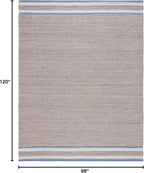 SAFAVIEH Area Rug 8x10 - Natural Fiber Collection - Large - Natural & Blue, Handmade Jute, Boho Farmhouse Style, Ideal for Living Room, Bedroom, Dining Space (NF874M)
