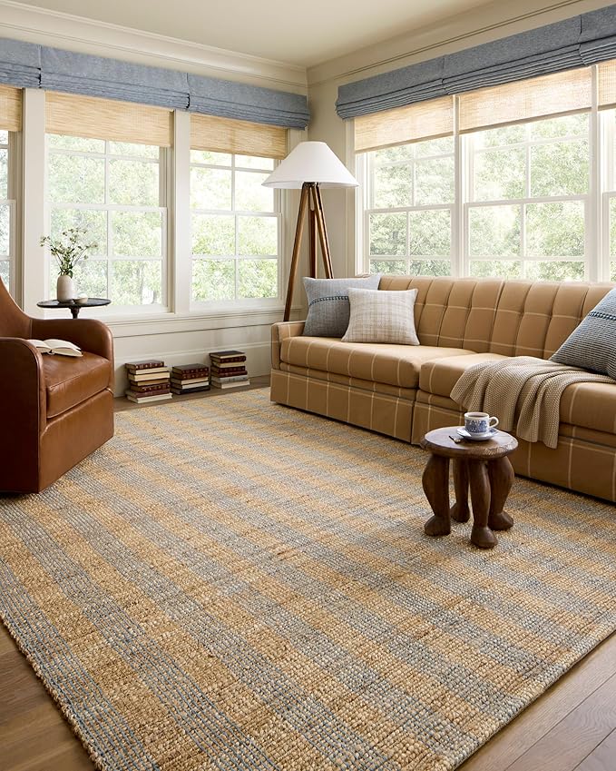 Loloi Chris Loves Julia Judy Collection JUD-04 Natural/Sky 7'-9" x 9'-9" Area Rug