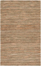 SAFAVIEH Natural Fiber Couture Collection Area Rug - 5' x 8', Green & Natural, Handmade Jute, Ideal for Living Room, Bedroom, Home Office, Dining Space (NFC101Y-5)