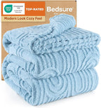 Bedsure GentleSoft Fleece Blanket Queen Size for Bed - Super Soft & Cozy, Fluffy Blankets for Women & Girls, Ideal for Sofa & Couch, Blue, 90x90 Inches