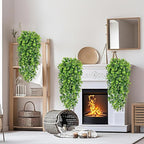 Waipfaru 4Pcs Fake Hanging Plants 3ft Fake Plants UV Resistant Fake Vines Artificial Decor for Indoor Outdoor Party Wall Porch Wedding Decoration,Light Green