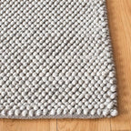 SAFAVIEH Natura Collection Runner Rug - 2'3" x 11', Silver, Handmade Wool Blend, Textured Design, Ideal for Living Room, Bedroom, Dining Space (NAT425G)