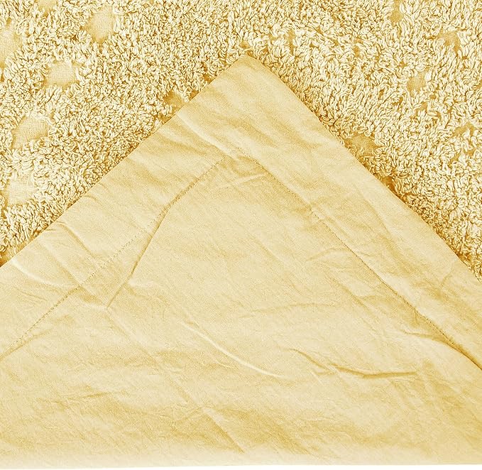 Better Trends Rio Collection is Super Soft and Light Weight in Floral Design 100% Cotton Tufted Unique Luxurious Machine Washable Tumble Dry, King Sham, Yellow