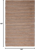 SAFAVIEH Natural Fiber Collection Area Rug - 10' x 14', Grey & Natural, Handmade Boho Farmhouse Rustic Jute & Cotton Jute, Ideal for High Traffic Areas in Living Room, Bedroom (NFB654F)