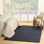 Nourison Home Natural Jute Navy 8' x 10' Area Rug - Easy Clean, Non Shedding, Bed Room, Living Room, Dining Room, Kitchen (8' x 10')