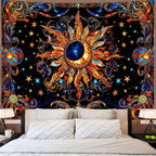 Spenlife Celestial Sun and Stars Tapestry Cosmic Tapestry for Bedroom Astral Tapestries Wall Hanging Bedroom Living Room Wall Art and Home Decor 44x60