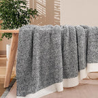 NEXHOME PRO Soft Throw Blankets for Couch, Reversible Warm Blankets Cozy Knit Blanket for Women, Fuzzy Plush Lightweight Throws for Sofa, Bed, Picnic, Black 50 x 60 inches