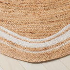 SAFAVIEH Natural Fiber Collection Area Rug - 6' x 6' Round Scallop, Natural/Bleach, Geometric Design, Ideal for High Traffic Areas in Living Room, Bedroom, Dining (NF359A)