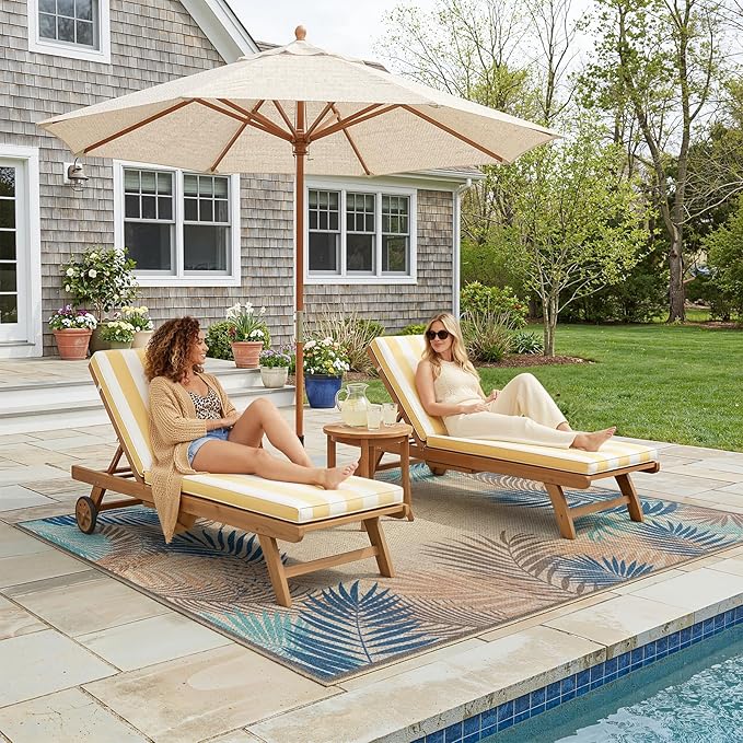 LIVEBOX Modern Easy Jute 5x7 Outdoor Rug, Washable Area Rugs for Living Room Patio Tropical Leaf Indoor Outdoor Rug, Boho Farmhouse Non Slip Carpet for Backyard Foyer Dining Room(Olive, 5'x7')