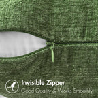 MIULEE Pack of 2 Couch Throw Pillow Covers 12x20Inch Soft Moss Green Spring Chenille Lumbar Pillow Covers for Sofa Living Room Solid Dyed Cases