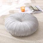 Floor Pillow Meditation Cushion Round Large Floor Pillows Seating for Adults, Velvet Thick Floor Cushions for Yoga Living Room Balcony Outdoor Tatami 18inches（Grey）