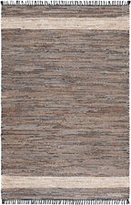 SAFAVIEH Cape Cod Collection Accent Rug - 4' x 6', Navy & Beige, Handmade Denim & Jute, Ideal for The Living Room, Dining, Bedroom (CAP153N)