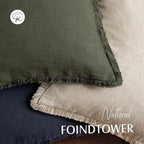 Foindtower Set of 2 Decorative Linen Fringe Throw Pillow Covers Cozy Farmhouse Cushion Cover with Tassels Accent Pillowcase for Couch Chair Sofa Bed Living Room Home Decor,22×22 Inch,Dark Olive Green