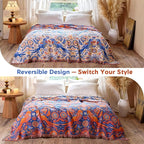Boho Throw Blanket 60"x80" 100% Cotton Twin Bed Bird Blanket, Reversible Breathable Lightweight Spring Decorative Tassel Blankets for Couch Sofa Decor