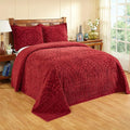 Better Trends 3 Pieces Set Chenille Bedspread Full/Double Size 100% Cotton Chenille Bedding Lightweight Medallion Pattern Bedroom Decor Rio Collection