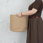 Jute Rope Basket For Girls Boys Kids 16”X14” Baby Laundry Baskets Nursery Bin Round Woven Basket Organizer For Storage Toys Blankets Shoes Clothes