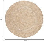 SAFAVIEH Natural Fiber Collection Area Rug - 9' Round, Natural & Ivory, Handmade Boho Charm Braided Jute, Ideal for High Traffic Areas in Living Room, Bedroom (NF804B)