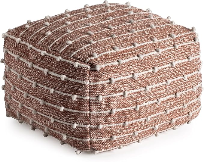 Anji Mountain Pouf Ottoman Foot Rest, Handmade Ottoman Pouf, Comfortable Foot Stool, Decorative Floor Seating for Living Room Decor, Bedroom & Home Décor Accent - Hearth Stitch