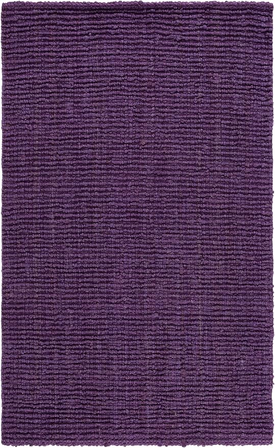 SAFAVIEH Area Rug 5x8 - Natural Fiber Collection - Purple, Handmade Jute, Farmhouse Style, Chunky Textured Thick Pile (NF447B)