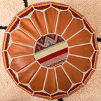 Marrakesh Gallery Bohemian Unstuffed Moroccan Pouf Ottoman, Round Ottoman Foot Rest, Handmade Bean Bag with Large Storage - Cover Floor Chair for Living Room, Bedroom - Ideal as Wedding Gifts