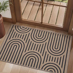 Tangsoo Modern Easy Jute 2x3 Outdoor Washable Rug for Entryway,Non-Slip Rainbow Rug Farmhouse Small Throw Mats Neutral Indoor Floor Carpet for Entrance Front Porch Foyer Decor