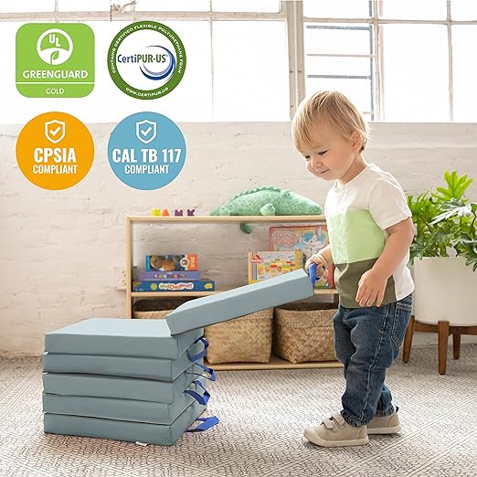 ECR4Kids SoftZone Square Floor Cushions with Handle, Flexible Seating, Grey, 6-Piece