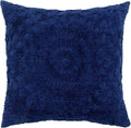 Better Trends Rio Collection is Super Soft and Light Weight in Floral Design 100% Cotton Tufted Unique Luxurious Machine Washable Tumble Dry, Euro Sham, Navy