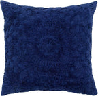 Better Trends Rio Collection is Super Soft and Light Weight in Floral Design 100% Cotton Tufted Unique Luxurious Machine Washable Tumble Dry, Euro Sham, Navy