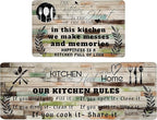 weesire Kitchen Mats for Floor Anti Fatigue Mats for Kitchen Floor Kitchen Rugs Farmhouse Style Memory Foam Kitchen Mat Cushioned PVC Leather Kitchen Rug Set, 17.3x28+17.3x47 inchs