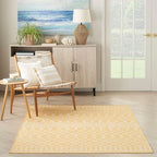 Nourison Home Positano Yellow 6' x 9' Area Rug - Easy Clean, Non Shedding, Bed Room, Living Room, Dining Room, Kitchen (6' x 9')